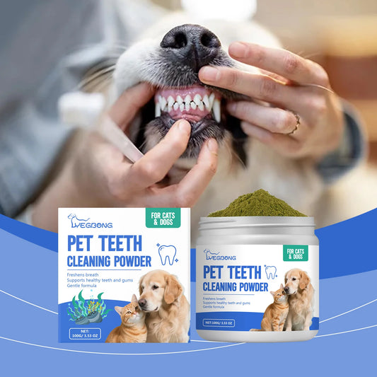 Pet Teeth Cleaning Powder Efficient Removing Dental Plaque Deeply Dissolve Dirt Inside Teeth Eliminate Oral Odor Pet Oral Powder